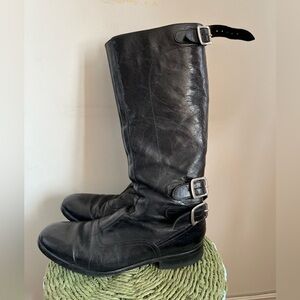 Paul Smith Men’s Only Black Leather Tall Boots Heavy Duty Women’s 38/ size 8 us